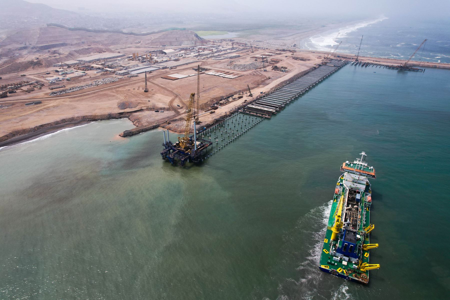 Puerto de Chancay, futuro centro de exportación de Perú, Brasil, Ecuador y Chile hacia China. | Foto: Andina
