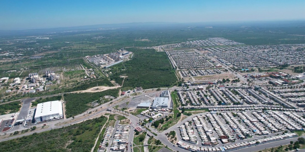 Vista aérea del área industrial y urbana de Apodaca, Nuevo León, donde se desarrollará el nuevo parque TU Park Apodaca II con inversión de Thor Urbana.
