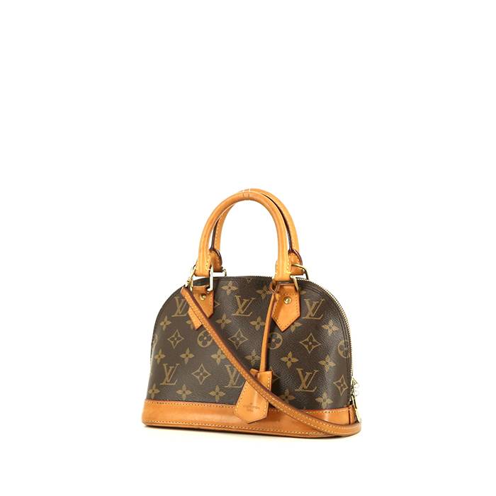 Bolso Louis Vuitton Nano Alma monograma con asa larga y asas cortas de cuero