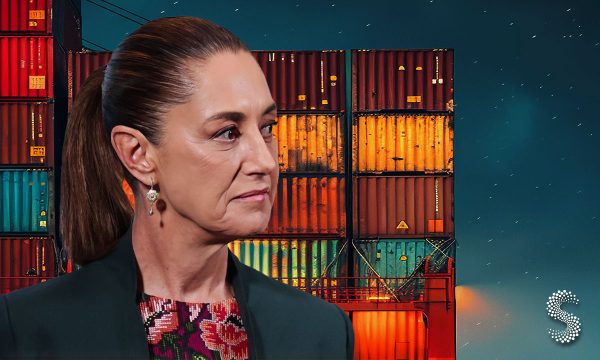 Claudia Sheinbaum destaca a México con bajos aranceles globales.