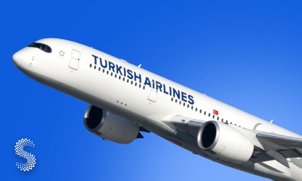 Avión de Turkish Airlines despegando, ilustración de la aerolínea que anunció la compra de hasta 225 aviones Boeing en 2025.